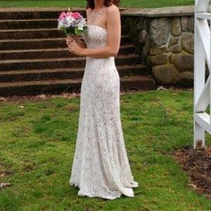 White lace prom dress